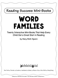 Reading Success Mini-Books Word Families