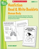 SCHOLASTIC Nonfiction Read and Write Booklets Human Body Grades 2-3