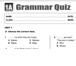 Smart Time 1 Grammar Quiz