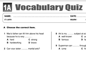 Smart Time 1 Vocabulary Quiz