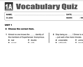 Smart Time 2 Vocabulary Quiz