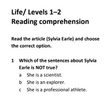 Life 1-2 American English Reading Practice