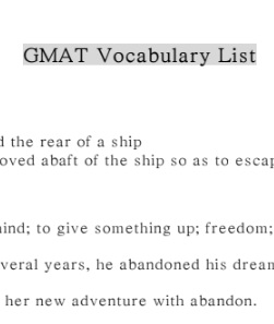 GMAT Vocabulary List