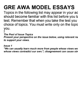 GRE Issue Essay Sample