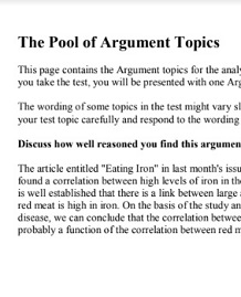 GRE The Pool of Argument Topics