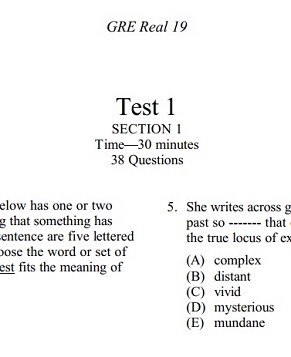 GRE 19 Verbal Test With Answer