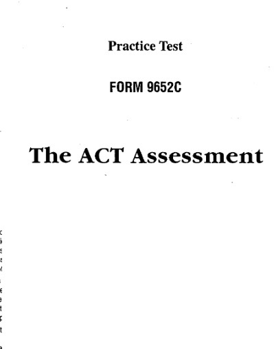 Real ACT Tests 1996 Form 52C