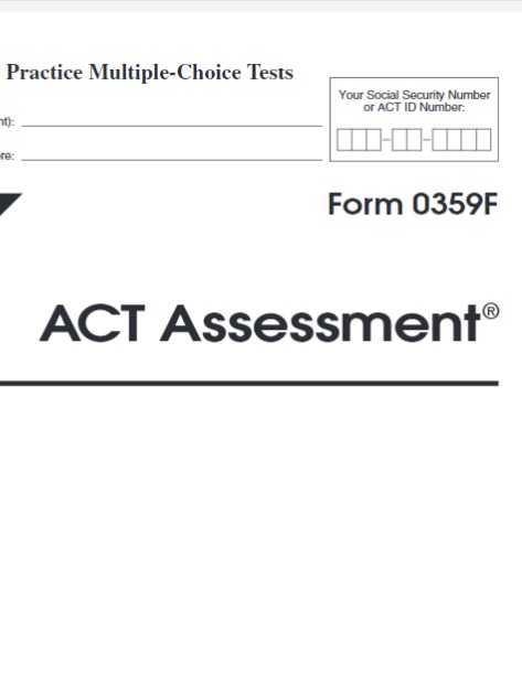 Real ACT Tests 2003 January Form 59F