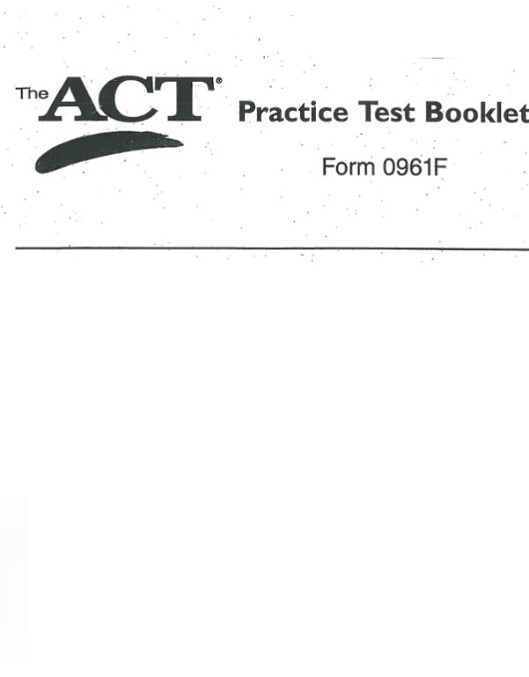 Real ACT Tests 2004 January Form 61F