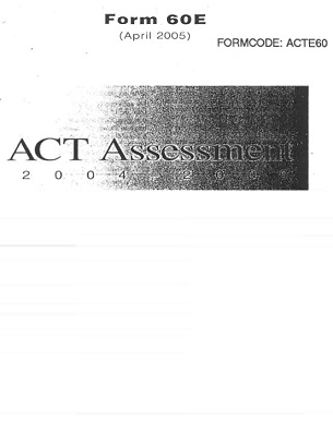 Real ACT Tests 2005 April Form 60E