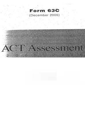 Real ACT Tests 2005 December Form 63C