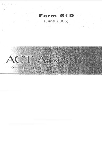 Real ACT Tests 2005 June Form 61D