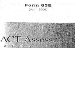 Real ACT Tests 2006 April Form 63E
