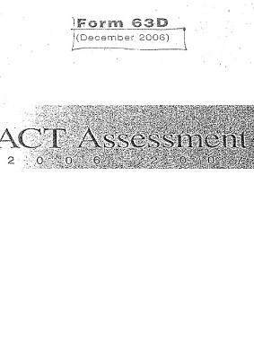 Real ACT Tests 2006 December Form 63D