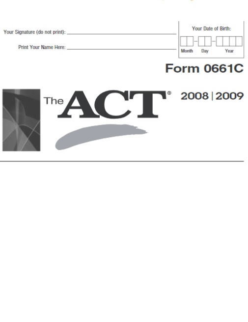 Real ACT Tests 2006 January Form 61C