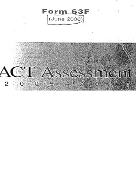 Real ACT Tests 2006 June Form 63F