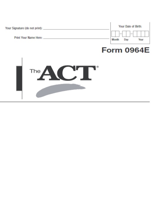 Real ACT Tests 2007 April Form 64E