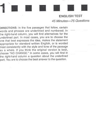 Real ACT Tests 2007 December Form 65E