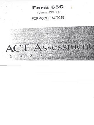 Real ACT Tests 2007 June Form 65C