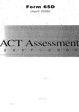 Real ACT Tests 2008 April Form 65D