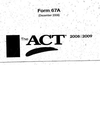 Real ACT Tests 2008 December Form 67A