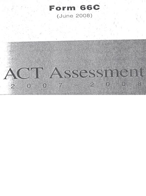 Real ACT Tests 2008 June Form 66C