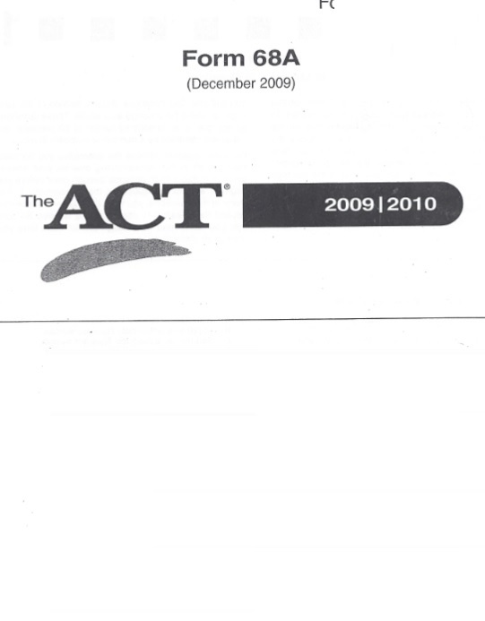 Real ACT Tests 2009 December Form 68A