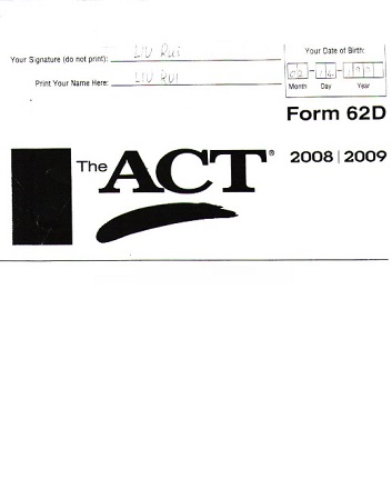 Real ACT Tests 2009 Form 62D