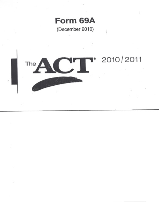 Real ACT Tests 2010 December Form 69A