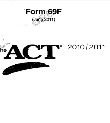 Real ACT Tests 2011 June Form 69F