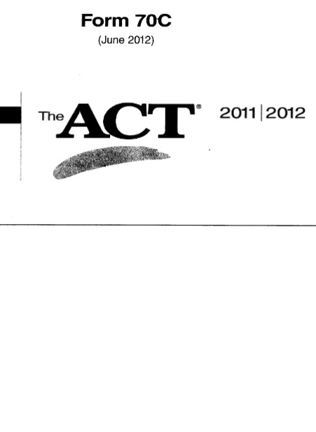 Real ACT Tests 2012 June Form 70C