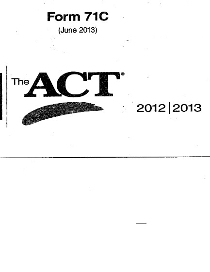 Real ACT Tests 2013 June Form 71C
