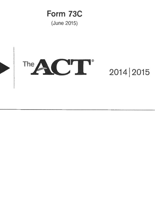Real ACT Tests 2015 June Form 73C