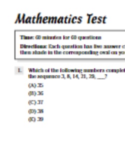 ACT Math Practice Test 1 with Answers and Explanations